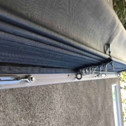 black slide on wire retractable awnings - custom awnings - custom awnings near me - custom awnings for decks - custom awnings for business - custom door awnings near me - spear awnings - aluminum awnings - dome awnings