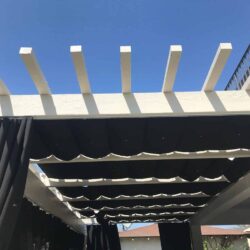 car parking area with black drapes - custom awnings - custom awnings near me - custom awnings for decks - custom awnings for business - custom door awnings near me - spear awnings - aluminum awnings - dome awnings